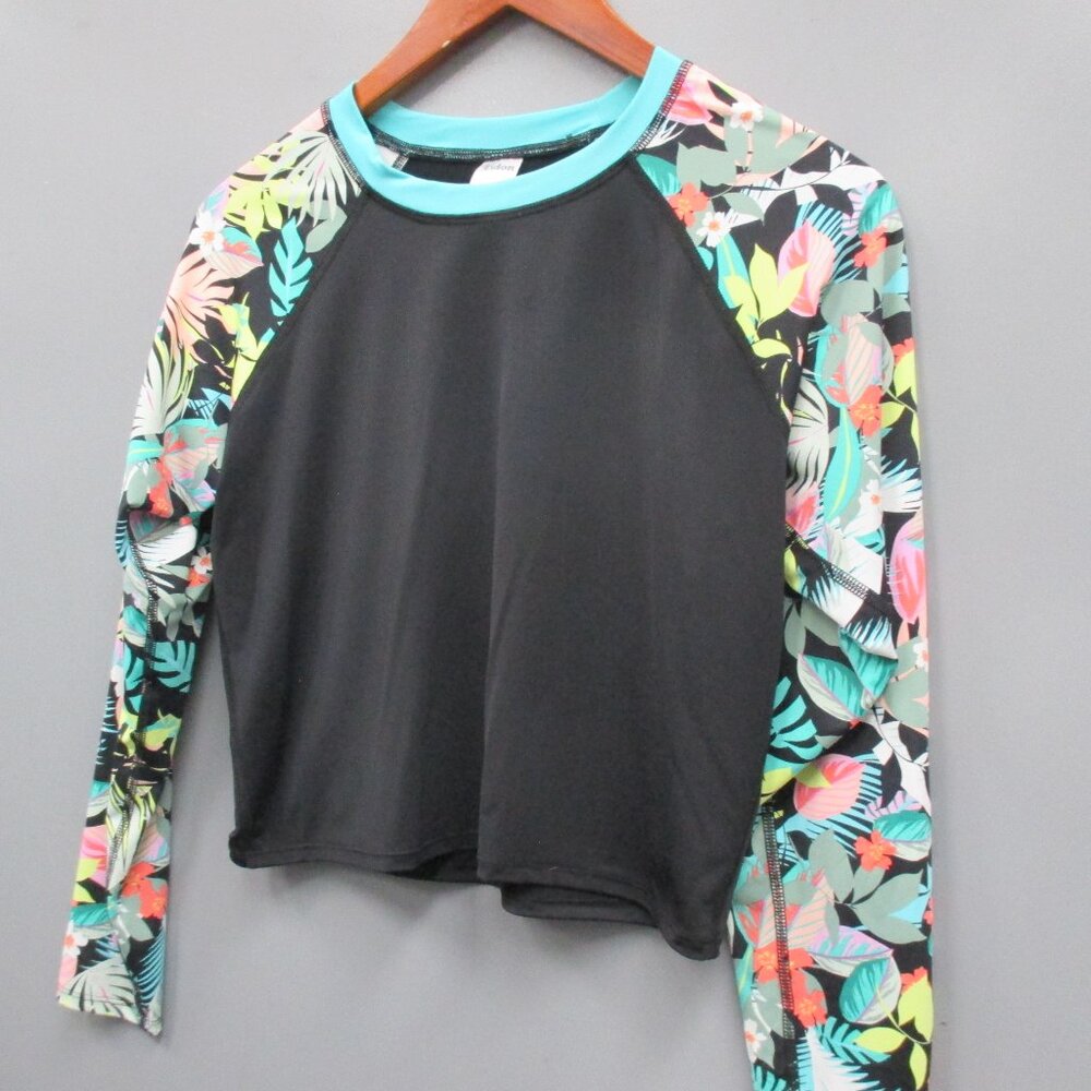 Eidon Women's Blouse Size XL Black With Sleeves Design Crew Neck Long Sleeve Top